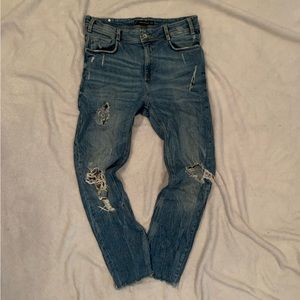 👖 ZARA Distressed Denim Jeans